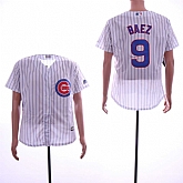 Cubs 9 Javiers Baez White Cool Base Jersey Sguo,baseball caps,new era cap wholesale,wholesale hats